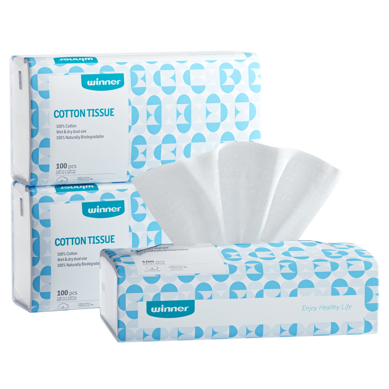100% Pure Cotton Tissue, Disposable Soft Dry Cotton Tissue - Winner